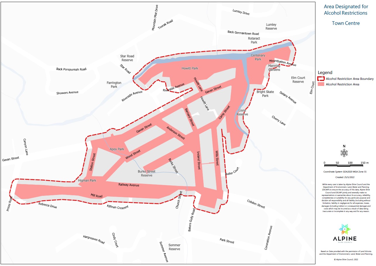 2023 Bright Rod Run - Alcohol Restriction Area - Town Centre